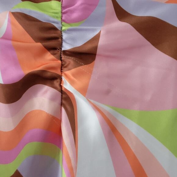 Princess Polly 70s aesthetic maxi skirt, retro pink white & orange print, size 6 - Picture 3 of 4